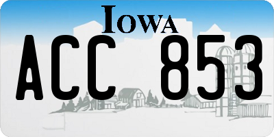 IA license plate ACC853