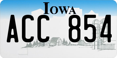 IA license plate ACC854
