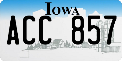IA license plate ACC857