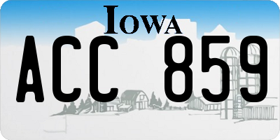 IA license plate ACC859