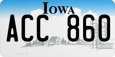 IA license plate ACC860