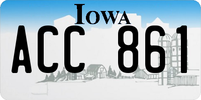 IA license plate ACC861