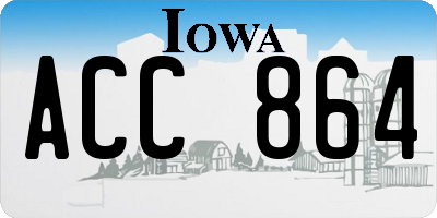 IA license plate ACC864