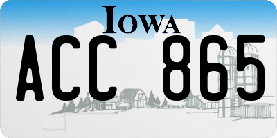 IA license plate ACC865