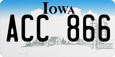 IA license plate ACC866
