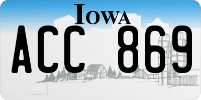 IA license plate ACC869