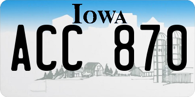 IA license plate ACC870