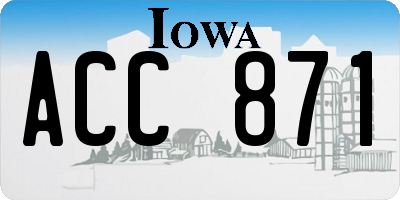 IA license plate ACC871