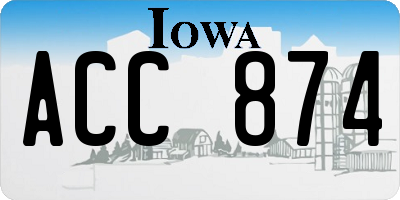 IA license plate ACC874