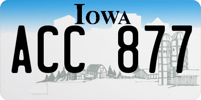 IA license plate ACC877