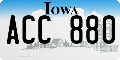 IA license plate ACC880