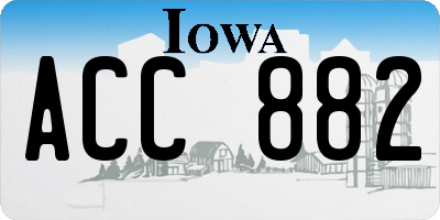 IA license plate ACC882