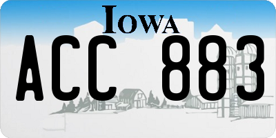 IA license plate ACC883