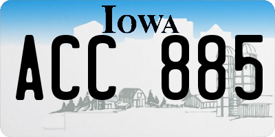 IA license plate ACC885