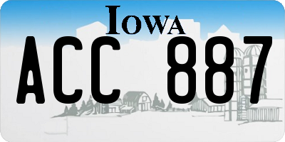 IA license plate ACC887