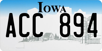 IA license plate ACC894