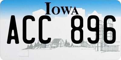 IA license plate ACC896