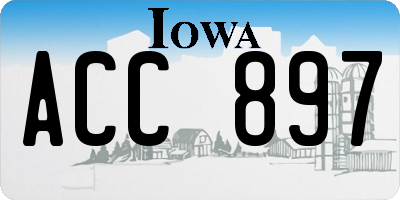 IA license plate ACC897