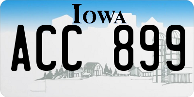IA license plate ACC899