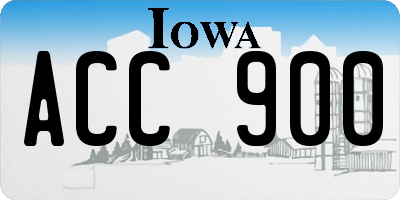 IA license plate ACC900