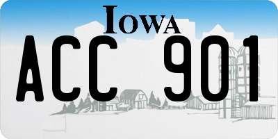 IA license plate ACC901