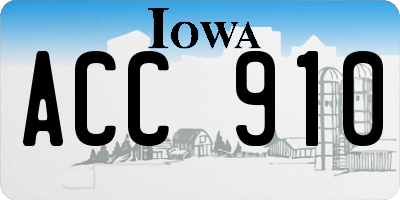 IA license plate ACC910