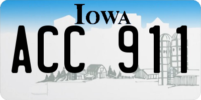 IA license plate ACC911