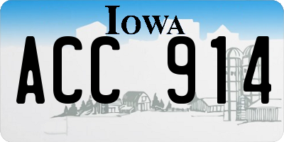 IA license plate ACC914