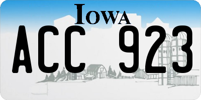 IA license plate ACC923