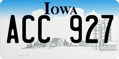 IA license plate ACC927