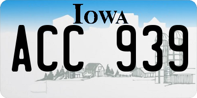 IA license plate ACC939