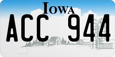 IA license plate ACC944