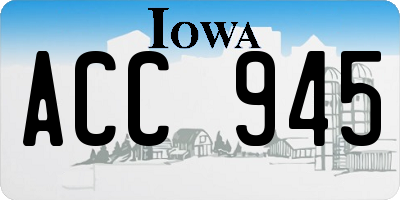 IA license plate ACC945