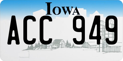 IA license plate ACC949