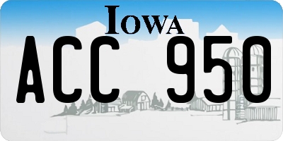 IA license plate ACC950