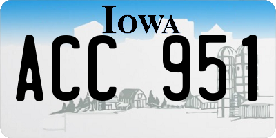 IA license plate ACC951