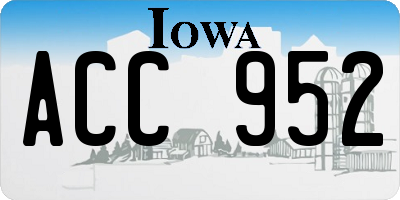 IA license plate ACC952