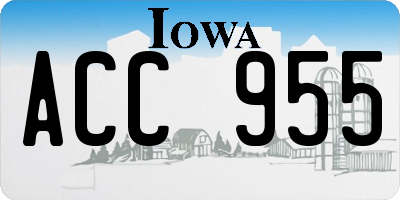 IA license plate ACC955