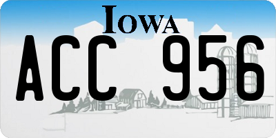 IA license plate ACC956