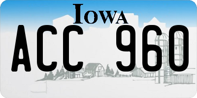 IA license plate ACC960