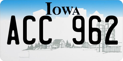 IA license plate ACC962