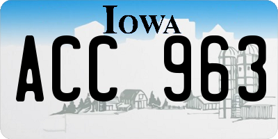 IA license plate ACC963