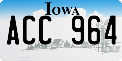 IA license plate ACC964