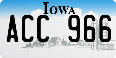 IA license plate ACC966