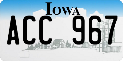 IA license plate ACC967