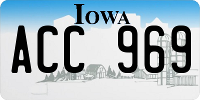 IA license plate ACC969