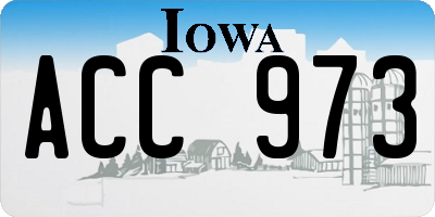 IA license plate ACC973