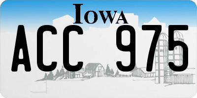 IA license plate ACC975