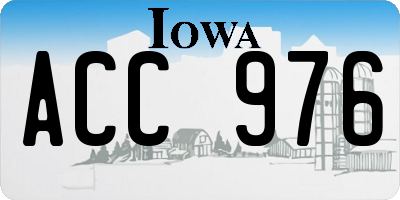 IA license plate ACC976