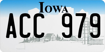 IA license plate ACC979
